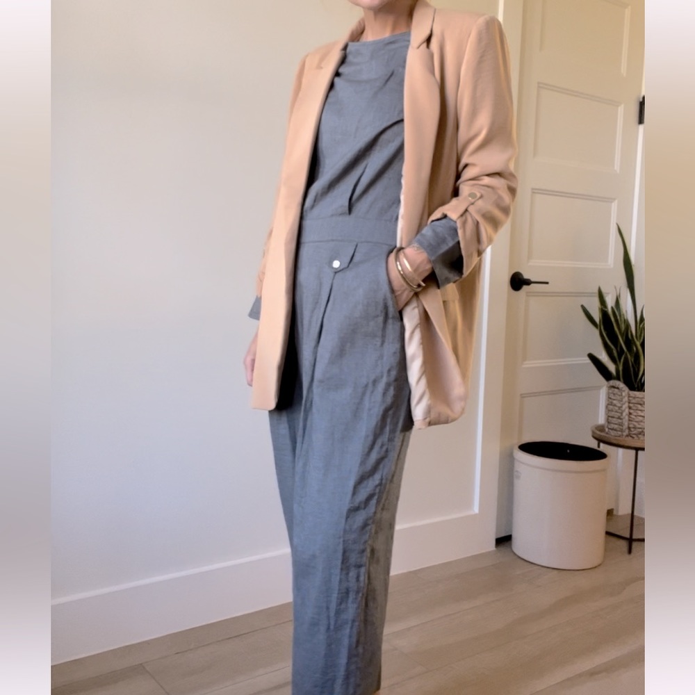 Amour Vert | organic cotton grey jumpsuit medium